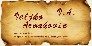 Veljko Armaković vizit kartica